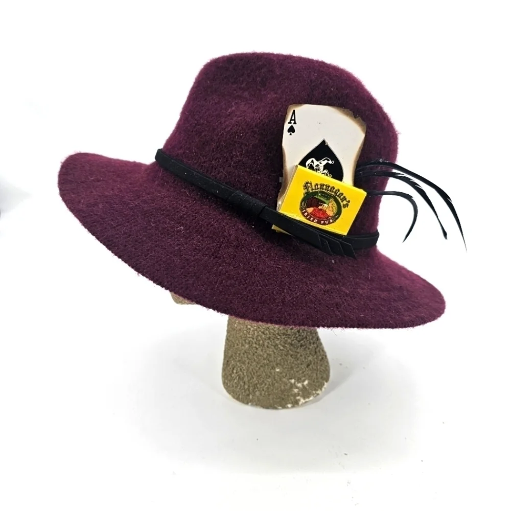 Custom wool feather festival hat new